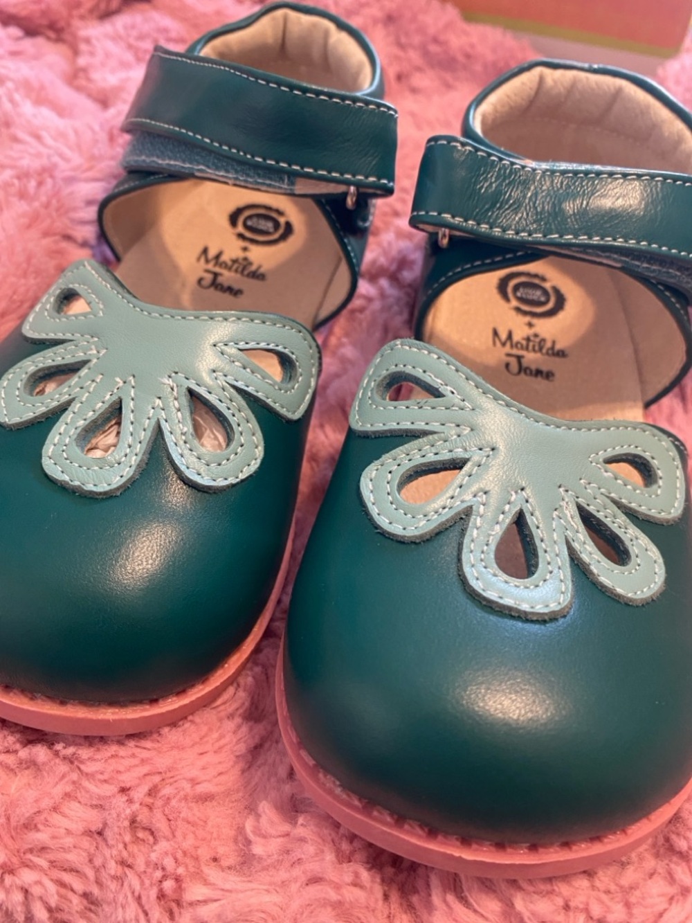 Matilda Jane Teal & Light Teal Mary Jane Kids Shoes made in 2018 NIB